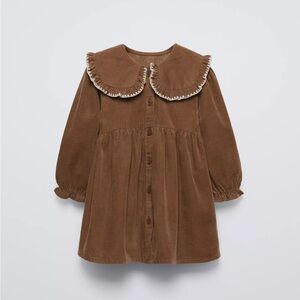 Zara Brown Corduroy Kids Dress